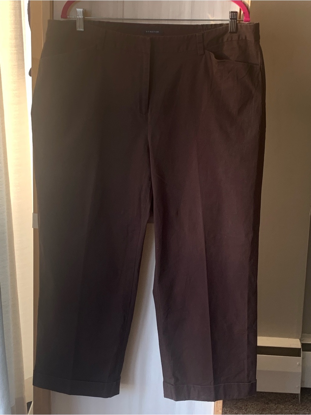 Jones New York Chocolate Brown Cotton Pants